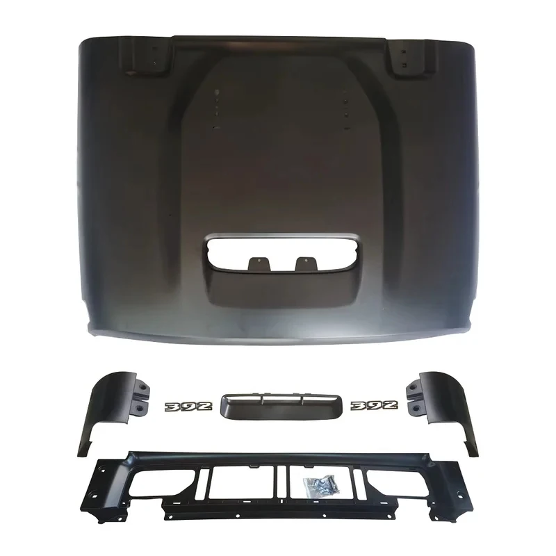 High Quality Hood With 392 Letter New Design Steel Black Engine Bonnet For Wrangler JL 4XE 2018+ Gladiator JT 2020+