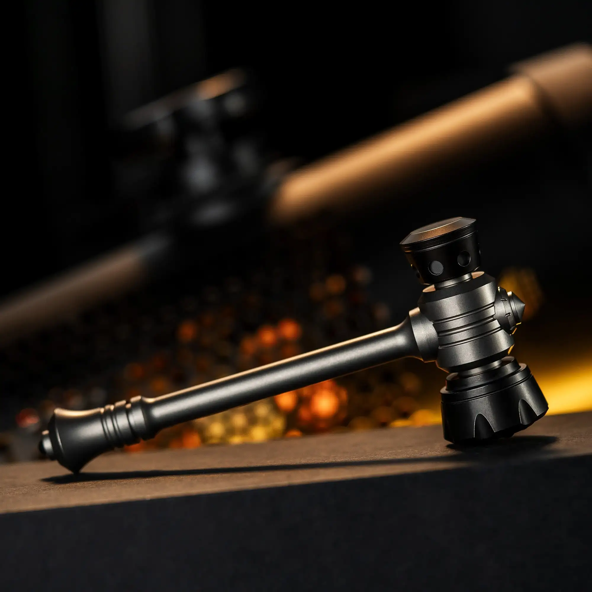 

WANWU EDC 145mm Hammer Gear Spinner - Outdoor Ratchet Button Fidget Toy with Window Breaker | Multi-Tool Finger Spinner​
