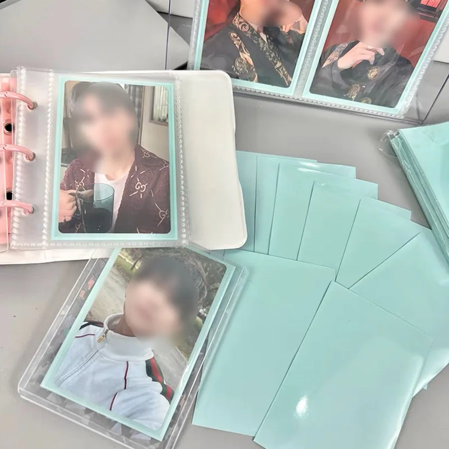 SKYSONIC 50pcs Kpop Card Sleeves 61x91mm Macaron Color Holder For Holo Postcards Top Load Film Photocard Game Cards Protector