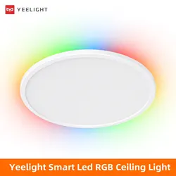 Wersja globalna Yeelight inteligentna lampa sufitowa RGB Wifi 18W/21W możliwość przyciemniania 2700-6500K Ultra cienkie inteligentne sterowanie głosem praca z Mihome