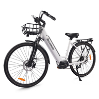 Accolmile Women's Ebike eCity 36 V 250 W M200 Middle Motor City Ebike Pedelec with Bicycle Basket Cup Holder 15.6 Ah Battery