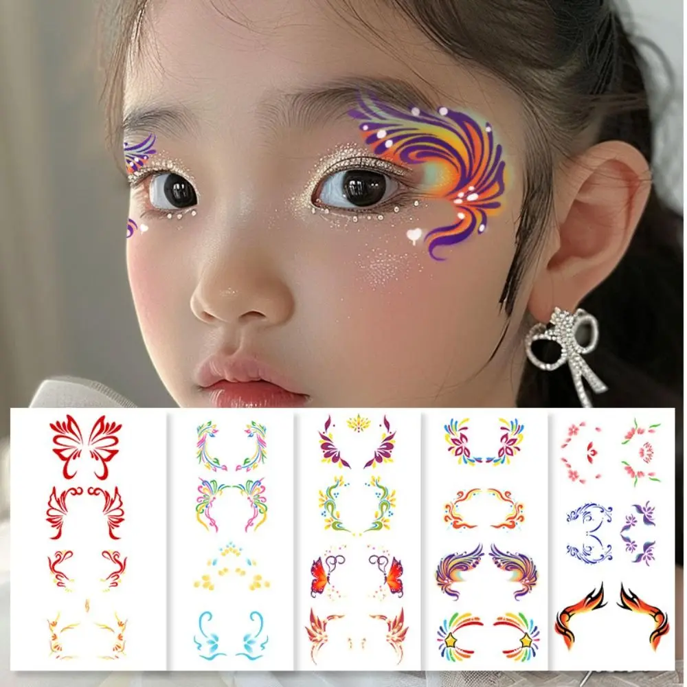 13 pcs Rainbow Star Eyes Tattoo Stickers DIY Colorful Children Stickers Long-Lasting Face Jewels Fake Tattoos Party