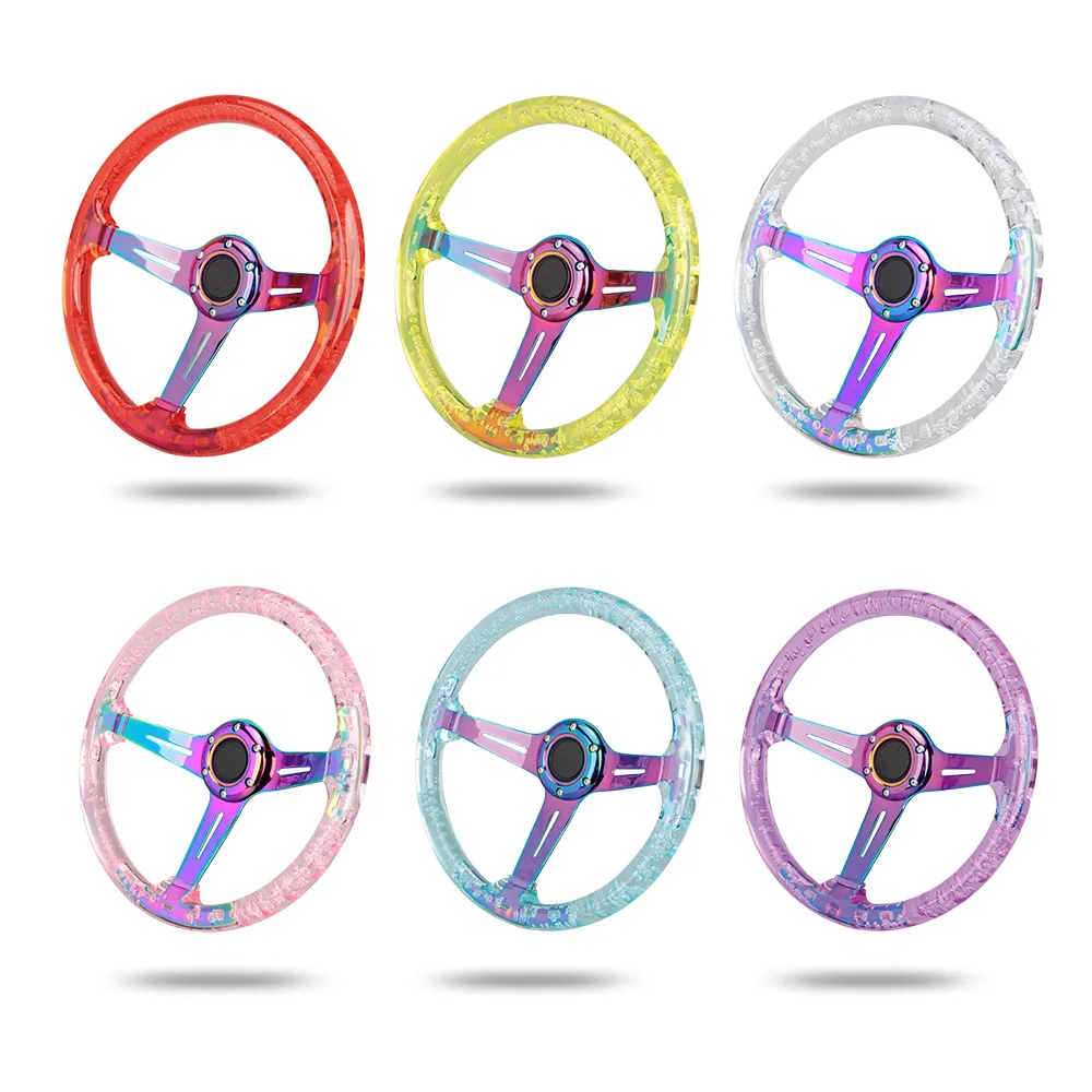 Acrylic Universal Transparent Steering Wheel 350mm 13inch Racing Steering Wheel