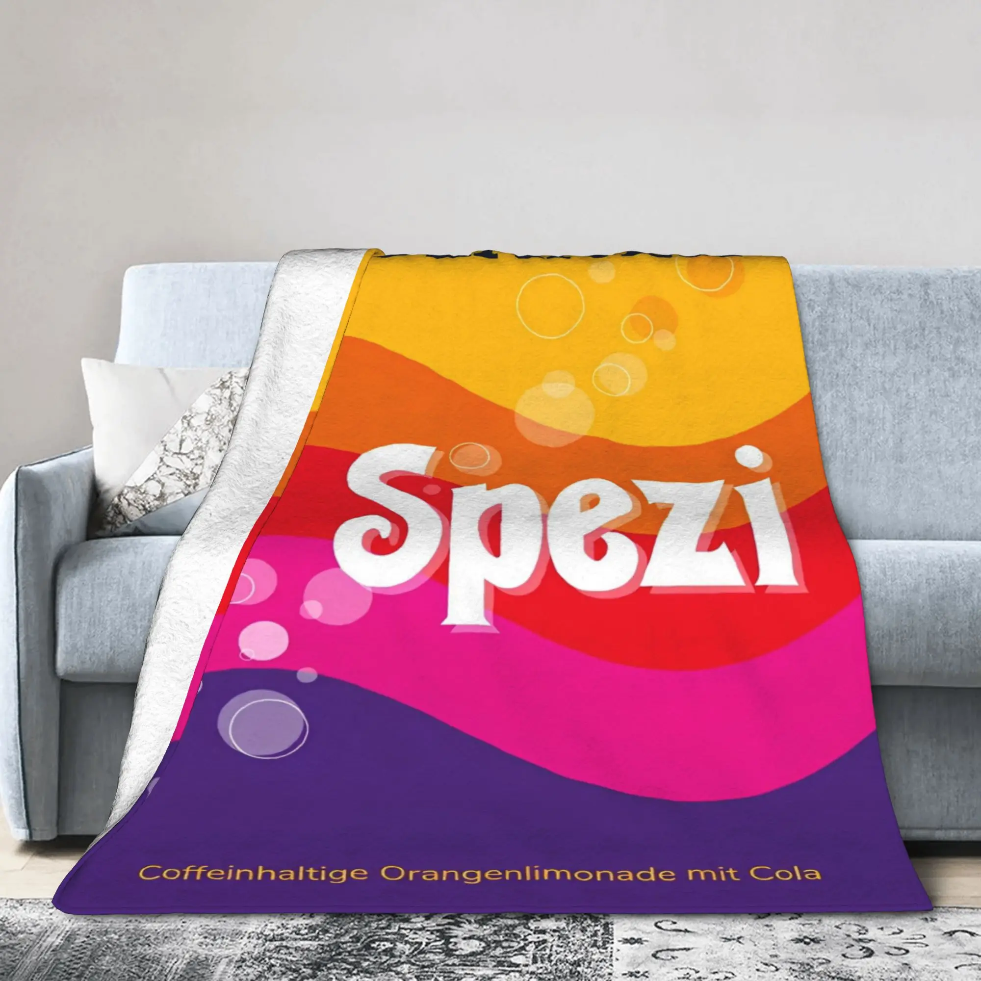 Paulaner Spezi Blankets Germany Soda Drink Airplane Travel Flannel Throw Blanket For Home Decor Warm Soft Bedspread Present