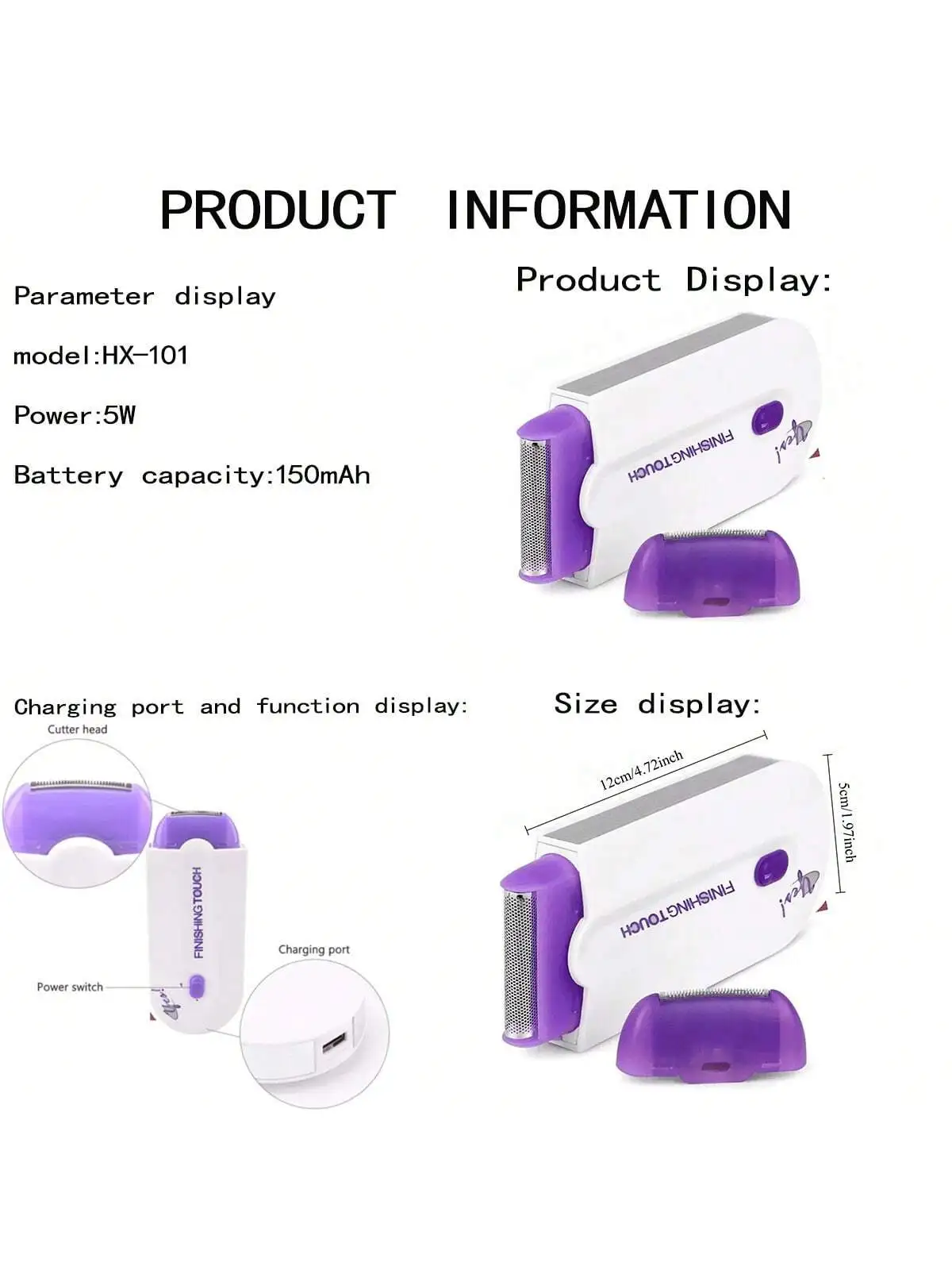 جهاز احترافي للوجه الأنثوي والساق والبكيني واليد والجسم ماكينة حلاقة كهربائية وجهاز إزالة الشعر