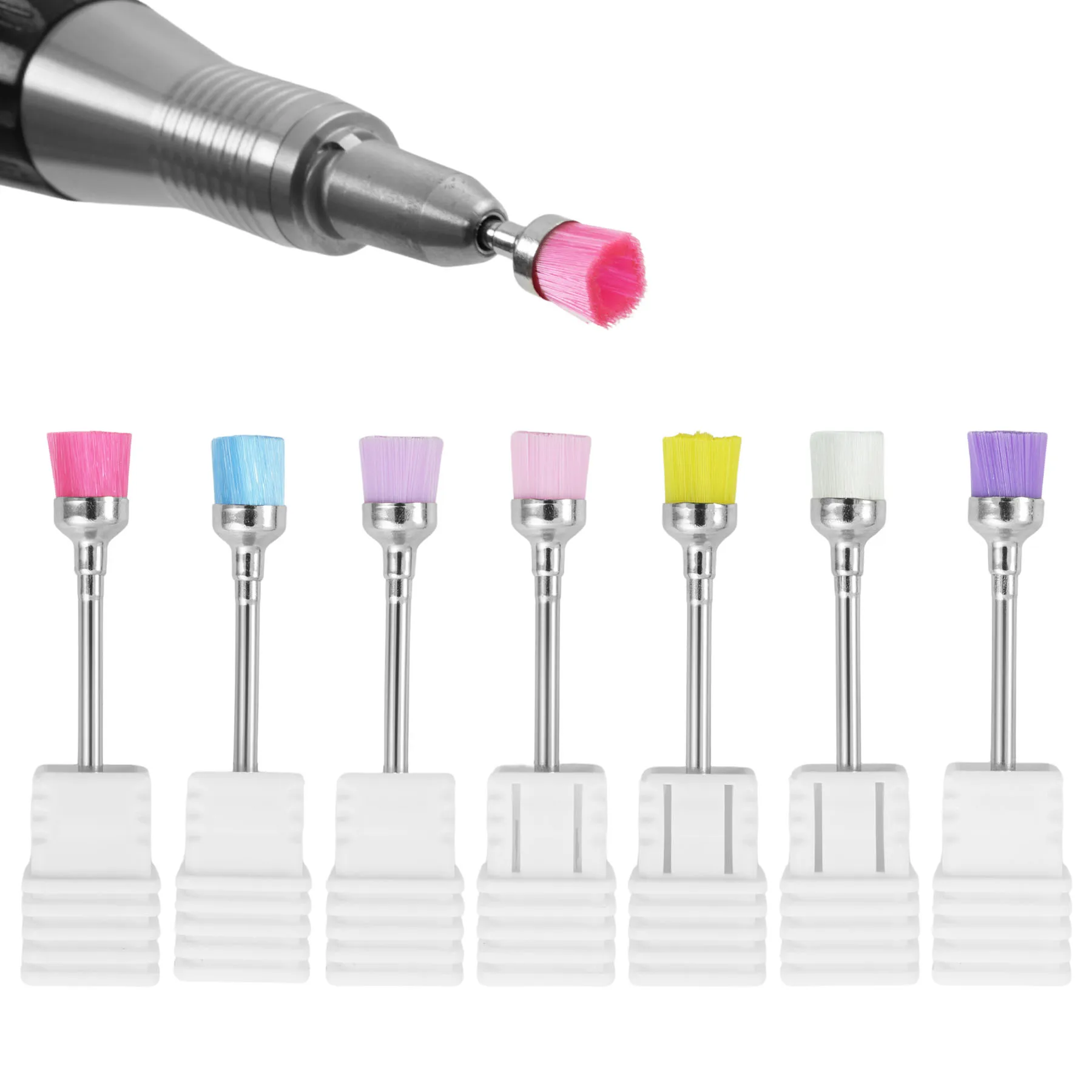7 Pcs Nail Drill Cleaning Brush Set, Nail Dust Removal Cleaning Tool, Electric Nail File Milling Cutter Manicure Tool