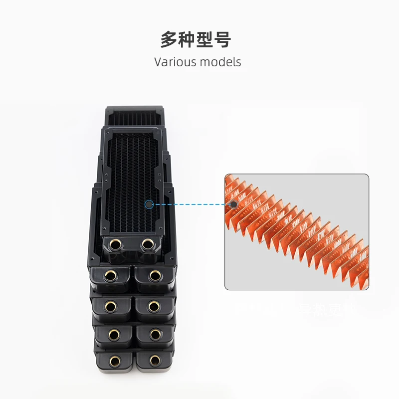SysCooling RC Series High-performance Heat Dissipation 120/160/240/360/480mm Length Cooler Computer 40mm Copper Cooling Radiator