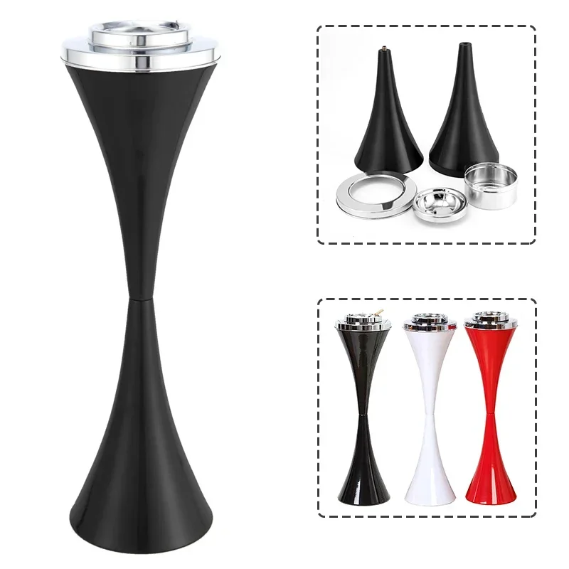 

Floor Standing Ashtray w/ Lid Stainless Steel Contemporary Self-Cleaning Smoking Ashtray Creative Cigarette Detachable Ashtrays