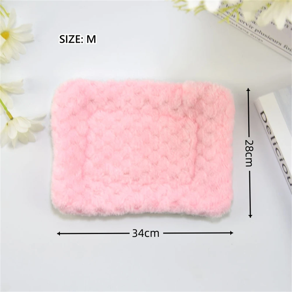 Colorful Double-sided Plush Hamster Cage Nest Mat Warm Small Pet Soft Cotton Houses Nest Pad Chinchilla Rat Rabbit Accessories