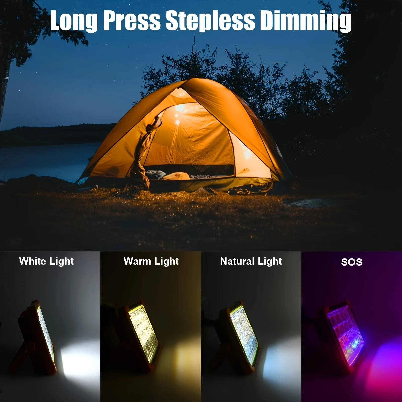 Outdoor camping solar floodlights, portable emergency lights solar LED tent lights suitable for outdoor travel, emergency