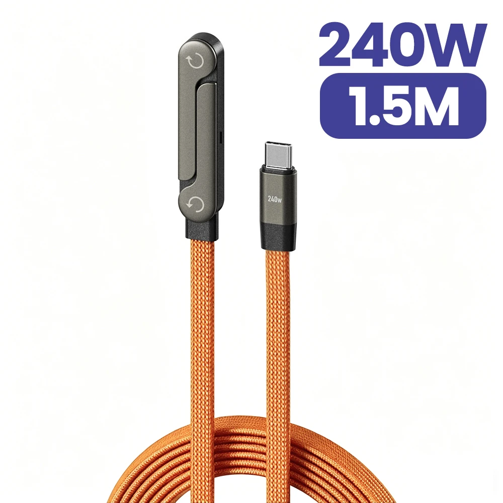 240W Elleboog USB Type C naar USB C-kabel PD Snelle oplaadkabel Type C Draad Telefoonstandaard voor iPhone 17 16 15 Xiaomi Samsung Huawei