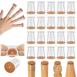 16/24 Pcs Round Chair Leg Protector Silicone, Chair Leg Pads, Furniture Leg Protector, Non Slip Reduce Noise