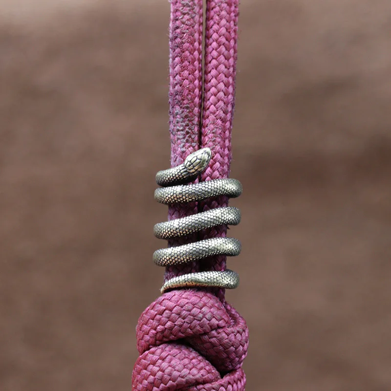 بيثون الأفعى النحاس سكين الخرز DIY EDC Paracord المنسوجة الحبل مظلة خارجية حبل أساور المعلقات مجوهرات اكسسوارات #4