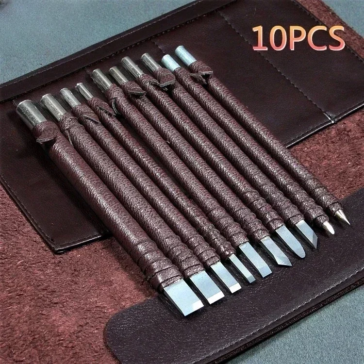 

Professional 8/10 Tungsten Steel Stone Carving Hand Tools Set Stone Carving Chisel Set Woodworking Carving Tool engraving pen