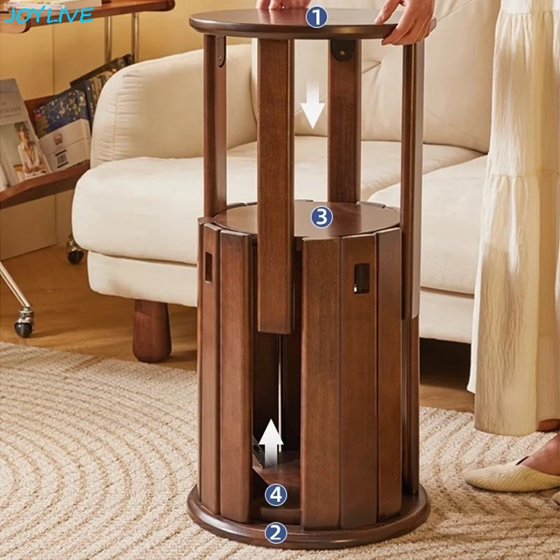 Home Multifunctional Solid Wood Round Stool Modern And Simple Can Be Stored Dining Chair Bedroom Bedside Table 2025 Dropshipping