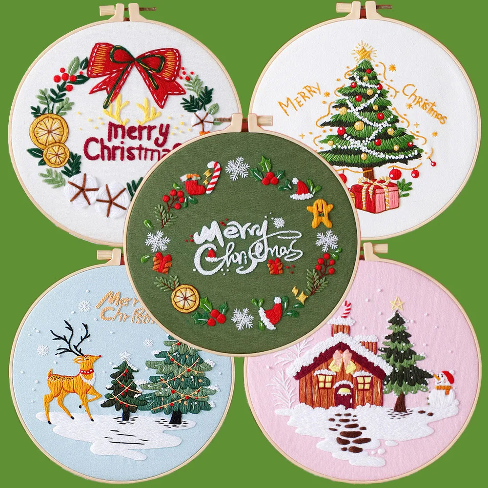 Creative Embroidery Starter Kit Cross Stitch Set For Beginner Sew DIY Manual Art Craft Album Home Decoration Santa Claus Gift