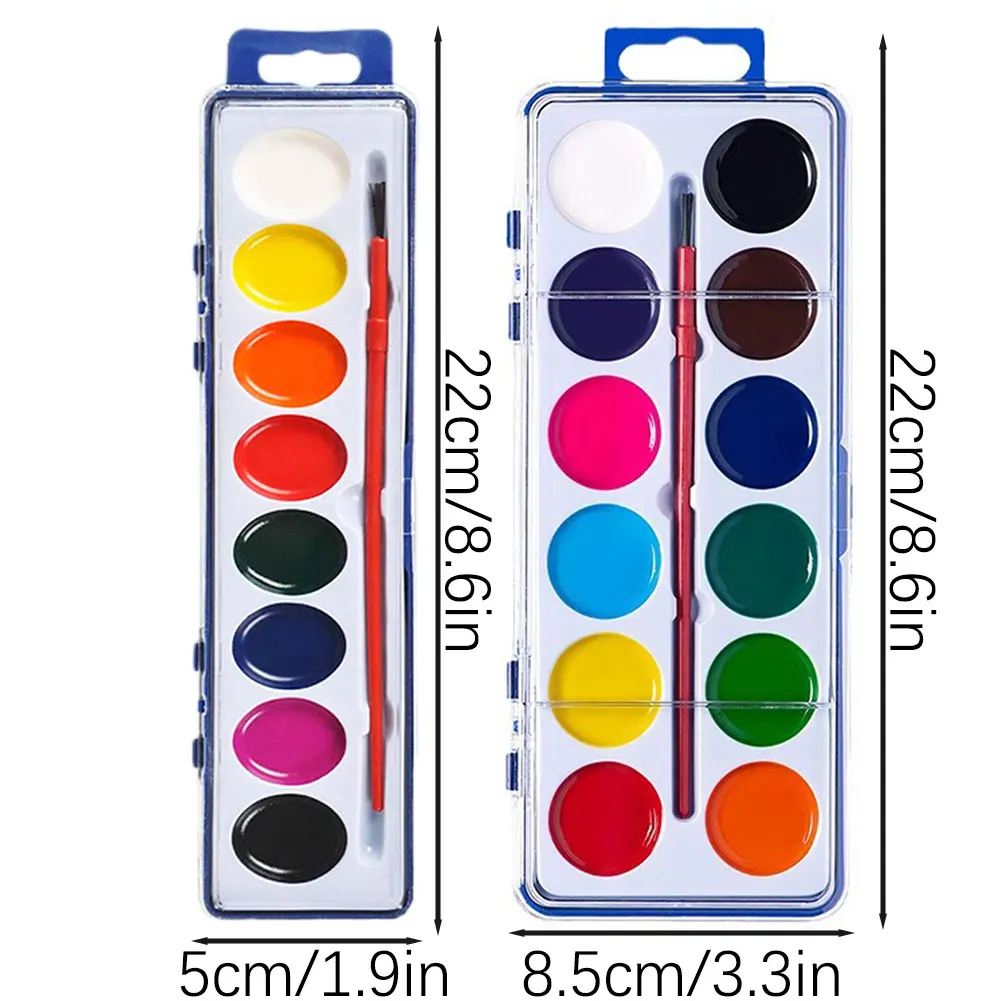 Children Watercolor Paint Set Portable Reusable Water Color Paints Tray For Home School