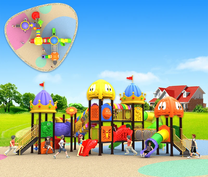 Kindergarten Kids Outdoor Combination Children Plastic Slide Play Area Kids Outdoor Playground Equipment With Swing