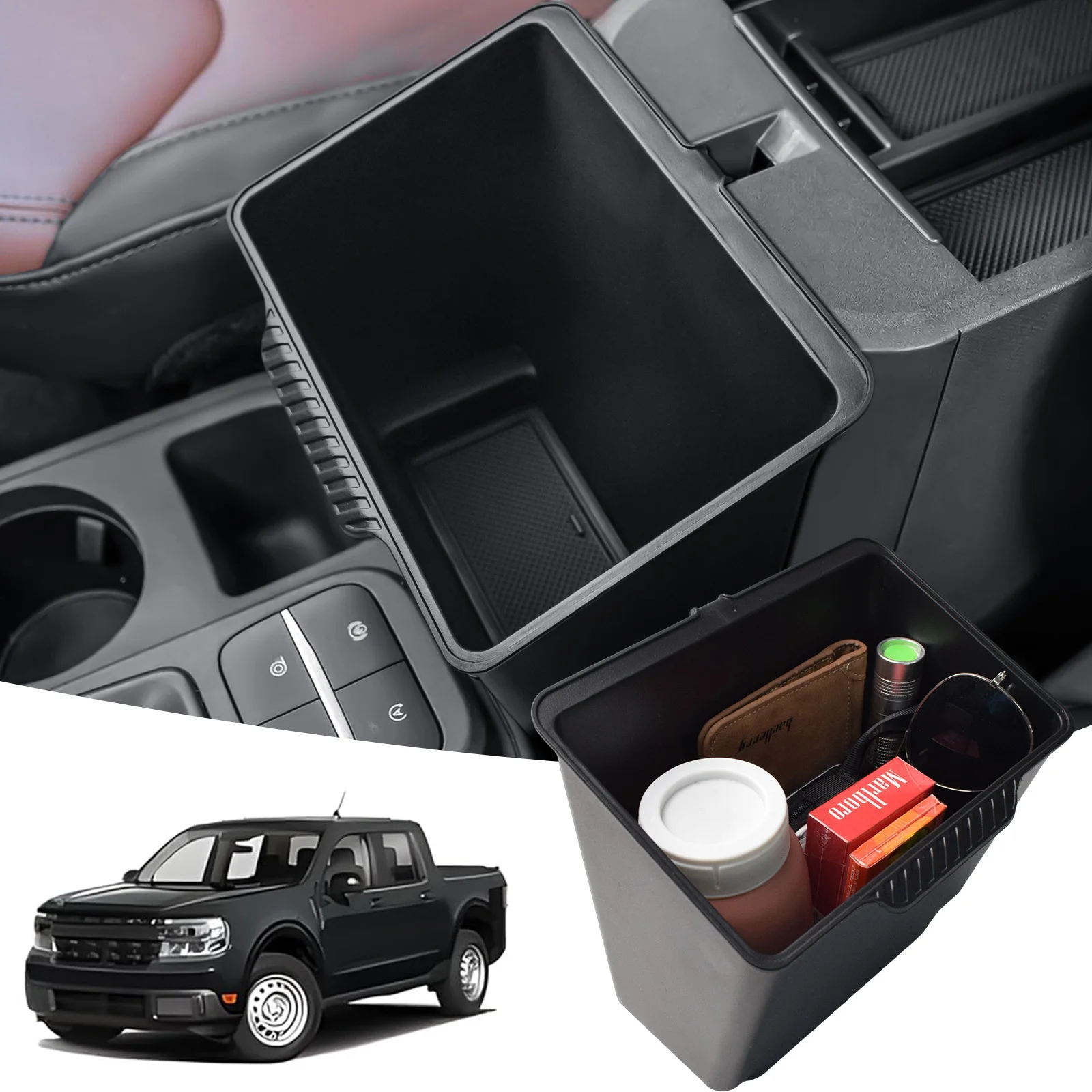 

Armrest Hanging Storage Box for Ford Maverick 2022-2024 2025 Large Capacity Center Console Organizer Gear Shift Console Tray