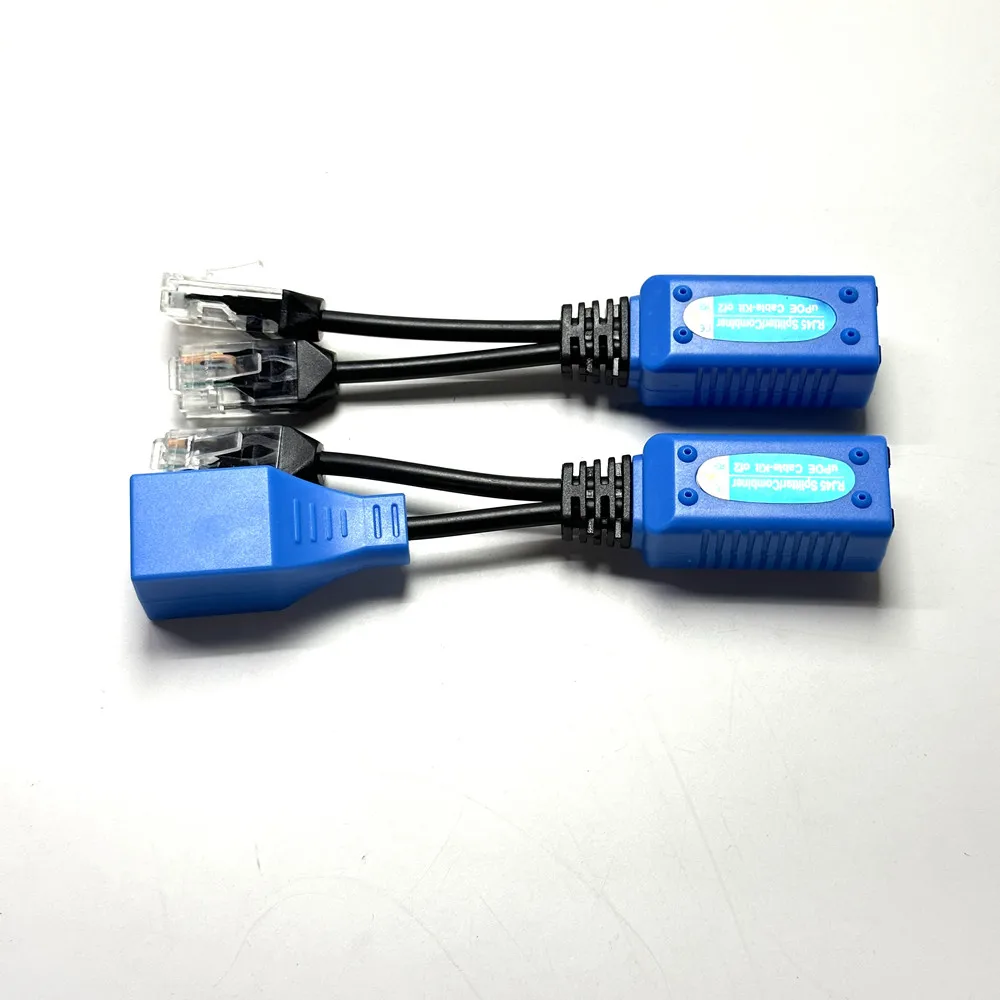 RJ45 splitter combiner uPOE cable kit POE Adapter Cable Connectors Passive Power Cable For IP Security Camera System