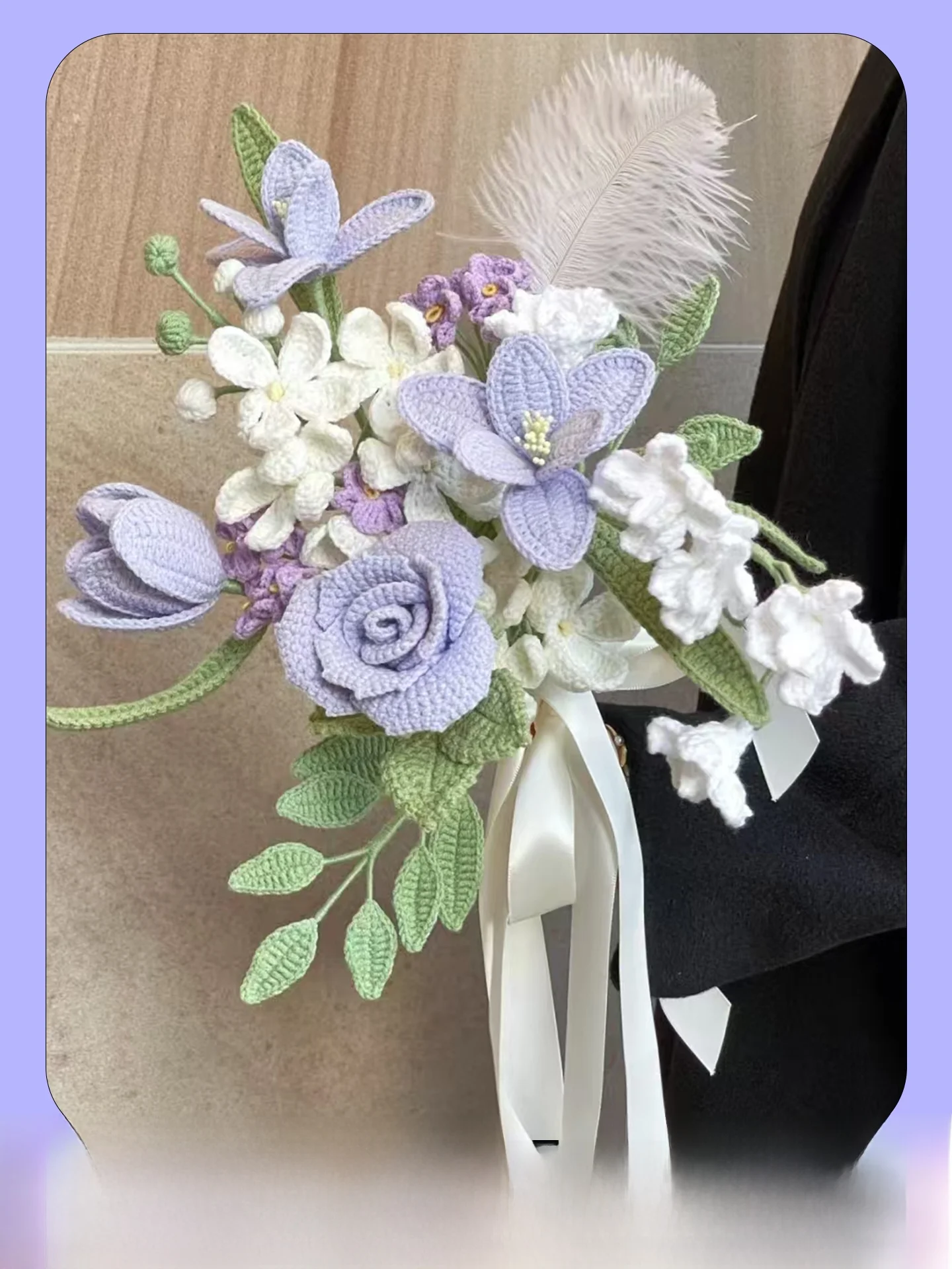 handcrafted-bridal-bouquet-diy-material-kit-snow-feir-new-bride-handwoven-flower-arrangement-wedding-gift-for-best-friend