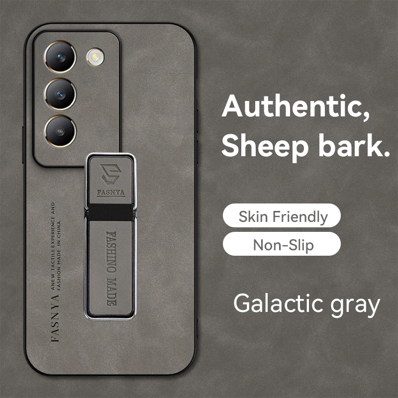 Phone Case Lambskin Texture Leather Back Cover for Vivo V27 V29 Pro V27E V29 Lite 5G Soft Frame Shockproof with Holder Cover