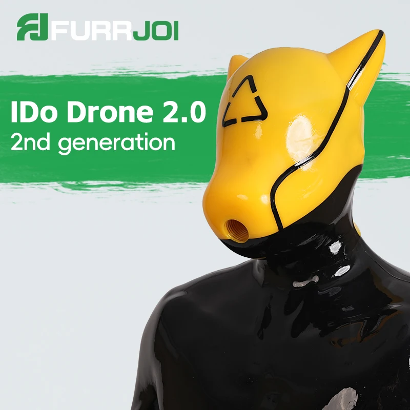 Furrjoi Silicone IDo Drone Mask 2.0 for Cosplay Costumes Latex Hood Furry Fetish Full Head Headwear Halloween Masken