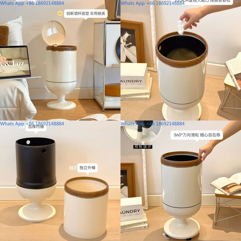 

Creative Trash Can for Home 2025 New Design Tall with Lid Large Capacity Stylish for Living Room Kitchen Bathroom Bedroom