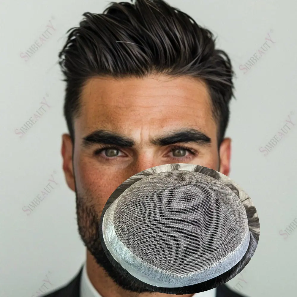 

Toupee Men Wig Male Hair Prosthesis Lace & Thin PU Base Indian Natural Human Hair Wigs For Men Natural Color Man Wig System