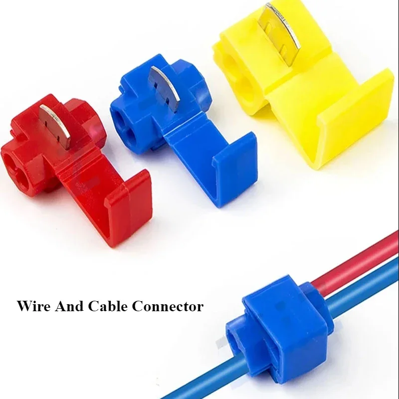 T-Tap Connector Quick Electrical Cable Connector Snap Splice Lock Waterproof Crimp Wire Terminal Blue Yellow  Uniones Para Tira