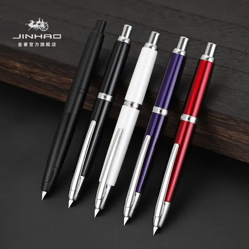 

2024 New Jinhao 10 Press Fountain Pen EF/F 0.38 0.5MM Nib,Advanced Metal Rod Black Blue Writing Ink Pens,School Student Write