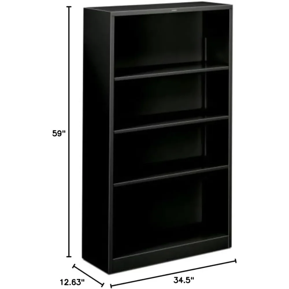 Steel Bookcases-4 Shelf Metal Bookcase, 34-1/2