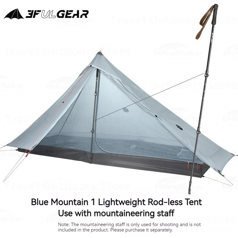 Imagem -04 - Gear-tenda Ultraleve Pirâmide de Silicone para Pessoa Camping ao ar Livre Tenda Impermeável no Pole Caminhadas 20d Lanshan1 Pro 3f ul