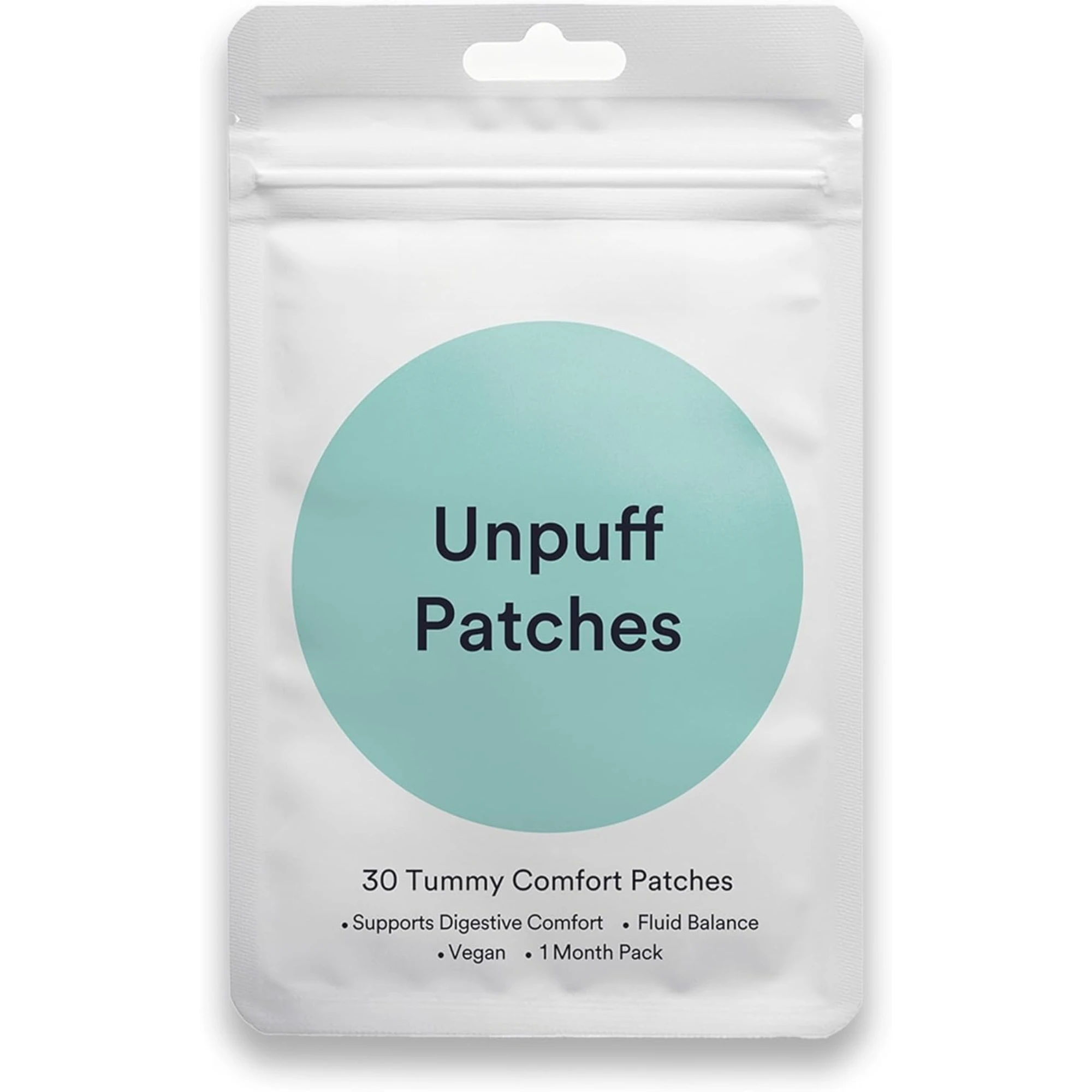 Unpuff Patches 30 Count Vegan Digestive Support Natural Remedy with Dandelion Root Fennel Artichoke Ginger & Turmeric Extract