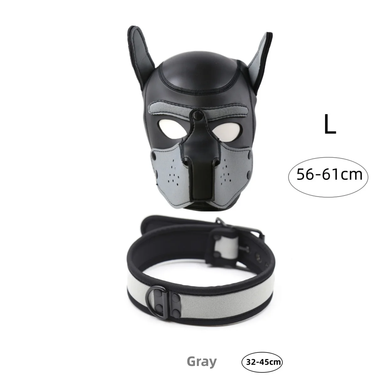 Puppy Cosplay Costumes of XL Code Brand New Increase Large Size Padded Rubber Full Head Hood Mask with Collar for Dog Roleplay