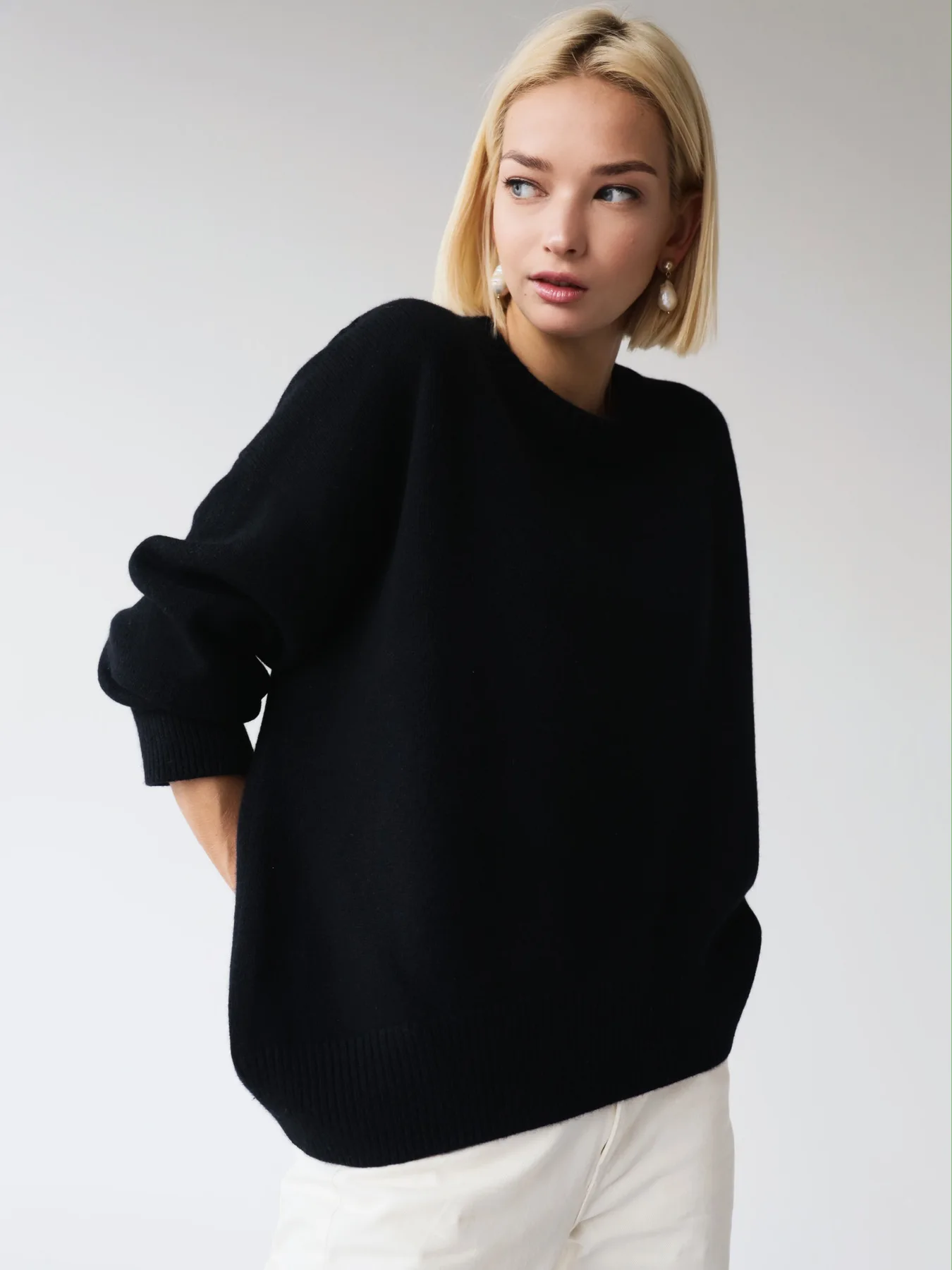 2024 Full Season New High Quality Sexy Tops Sweater Pullover, Round Neck  Long Sleeve Tee Shirt,Solid Soft Material  Sweater