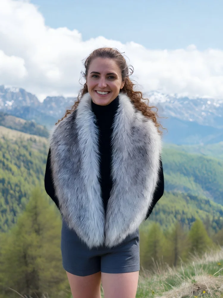 

Модный лохматый шарф из искусственного меха с шалевым воротником, толстый шарф с имитацией воротника, зимний теплый шарф для шеи, пуховики, украшение с капюшоном