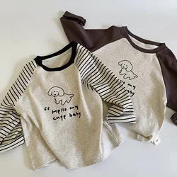 Boys Long Sleeved T-shirt Cartoon Tops For Kids Children Tees Toddler Bottom 2024 Spring Autumn Baby Shirts Toddler Outfits