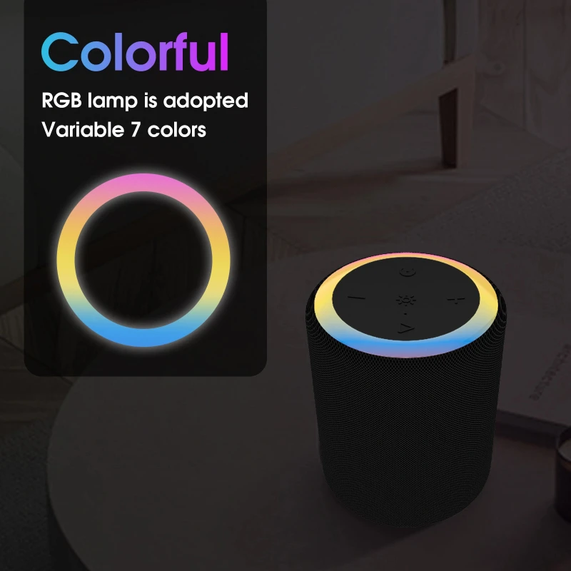 Portable Wireless Bluetooth RGB Light Caixa De Som Outdoor Waterproof IPX6 Cylindrical Small Steel Cannon Speaker Support TF TWS