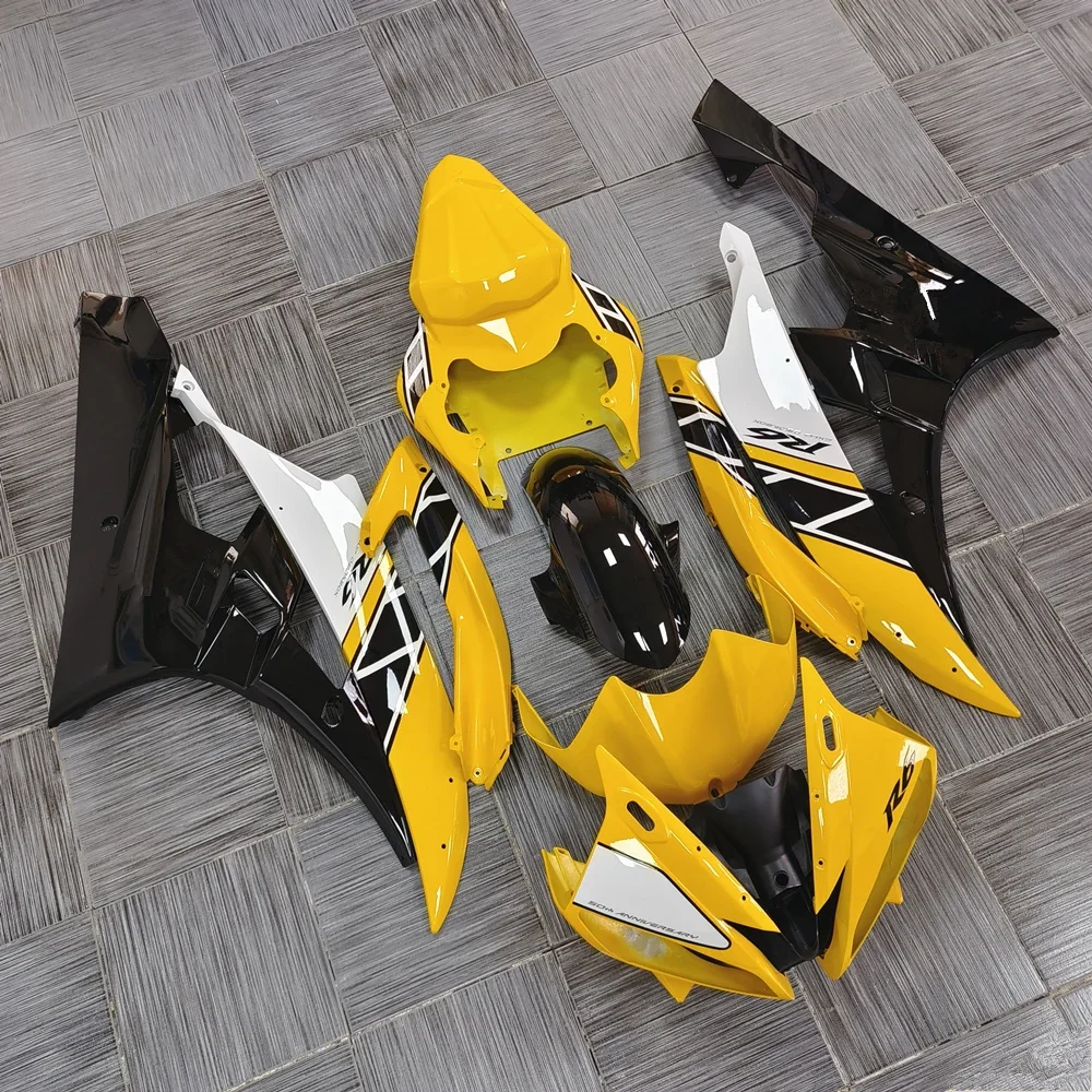 

Bodywork Cowling Injection Motorcycle for YAMAHA YZF1000 R6 2006 2007 Full Fairing Kit Bright yellow black white tape printing