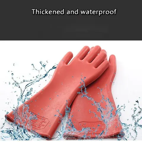 1 Pair 12KV Insulated High-voltage Insulating Gloves Anti-electric Shock Gloves Thickened Protective and Wear-resistant Gloves