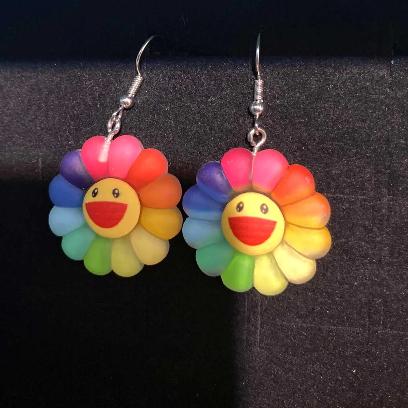 Colorful Sunflower Drop Earrings Cartoon Cute Resin Dangle Earrings for Women Gift Lovely Jewelry