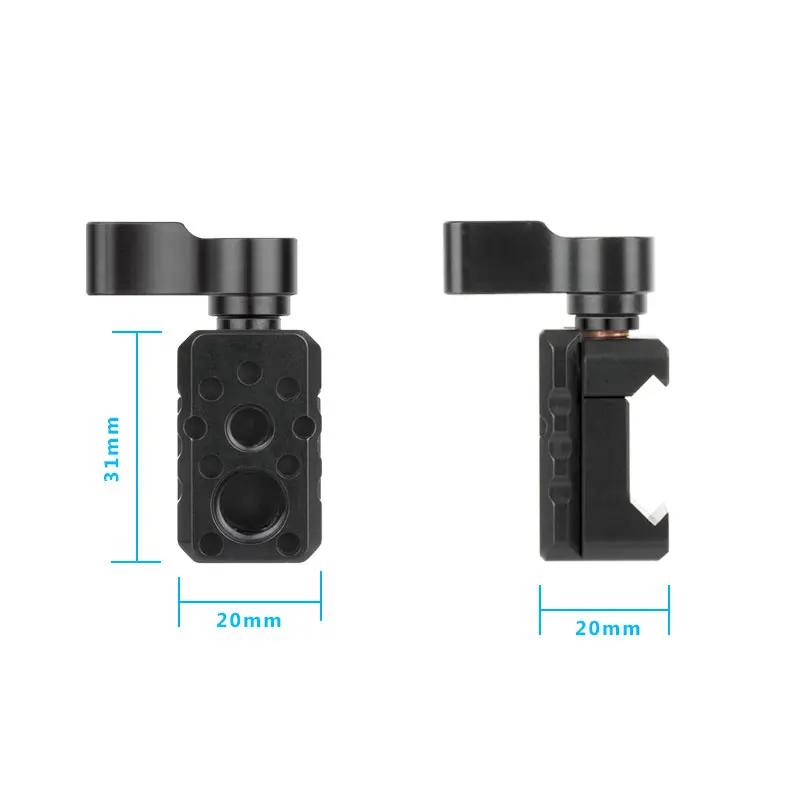 NATO Clamp Quick Release NATO Rail Clamp w 1/4 3/8 Threaded Hole for ARRI Locating Pin Video Light Microphone Monitor Magic Arm