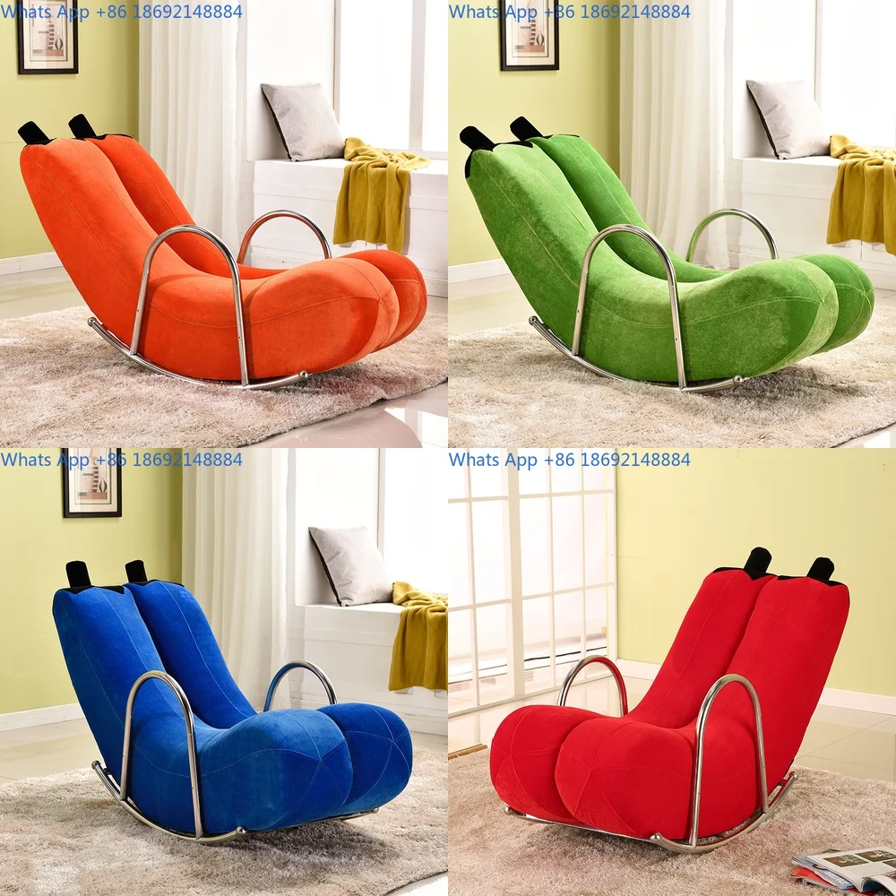 

Creative Single Lazy Sofa Banana Chair Rocker for Bedroom Modern Small Apartment