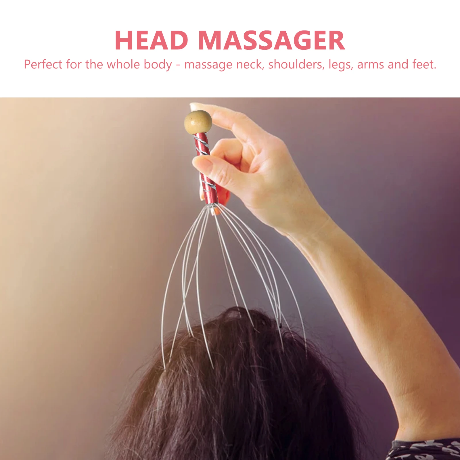 

2 Pcs Head Massager Hand Held Scalp Scratcher Handheld Hair Claw Octopus Tool Hand-held