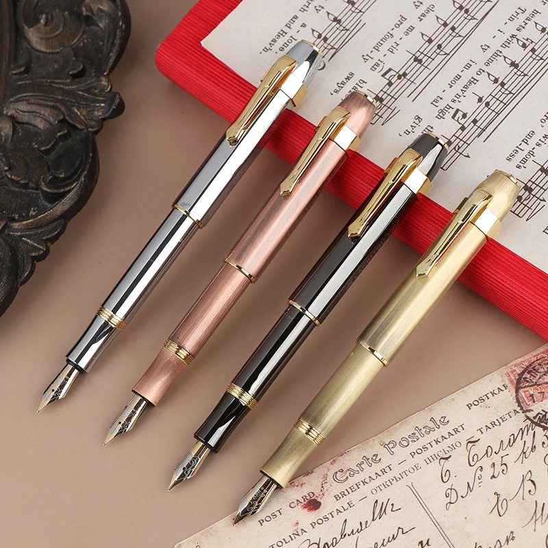 

3062 Unique Antique Brass Pocket Roller Ball Pen Short Portable Ball Pens Gift Office School Stationery Writing Fluent