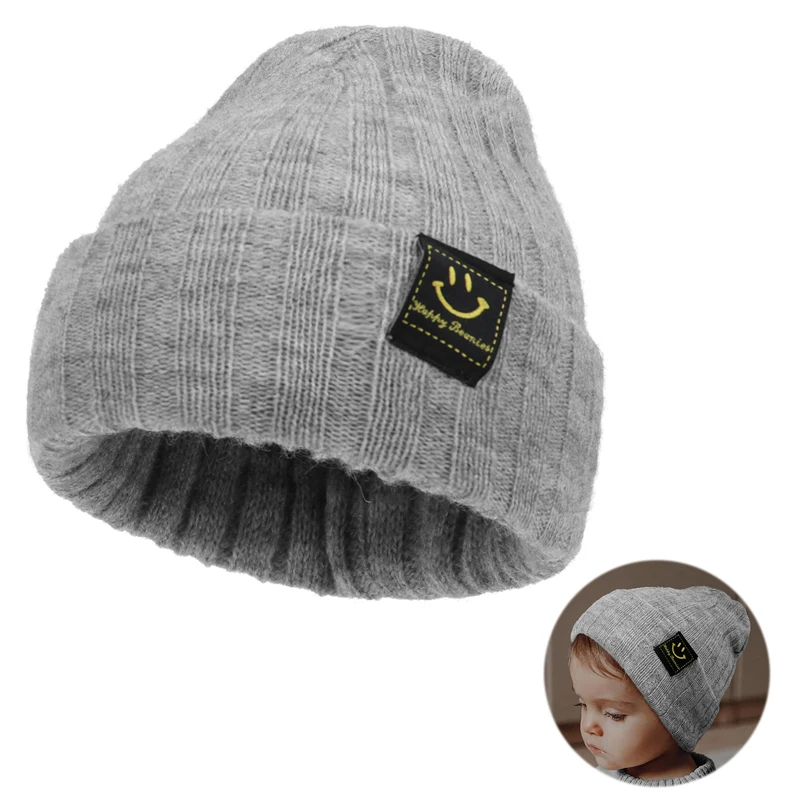 

0-6 Months Baby Knitted Hat Autumn Winter Warm Newborn Beanie Boy Girl Infant Solid Color Cotton Skullies Cap Baby Accessories