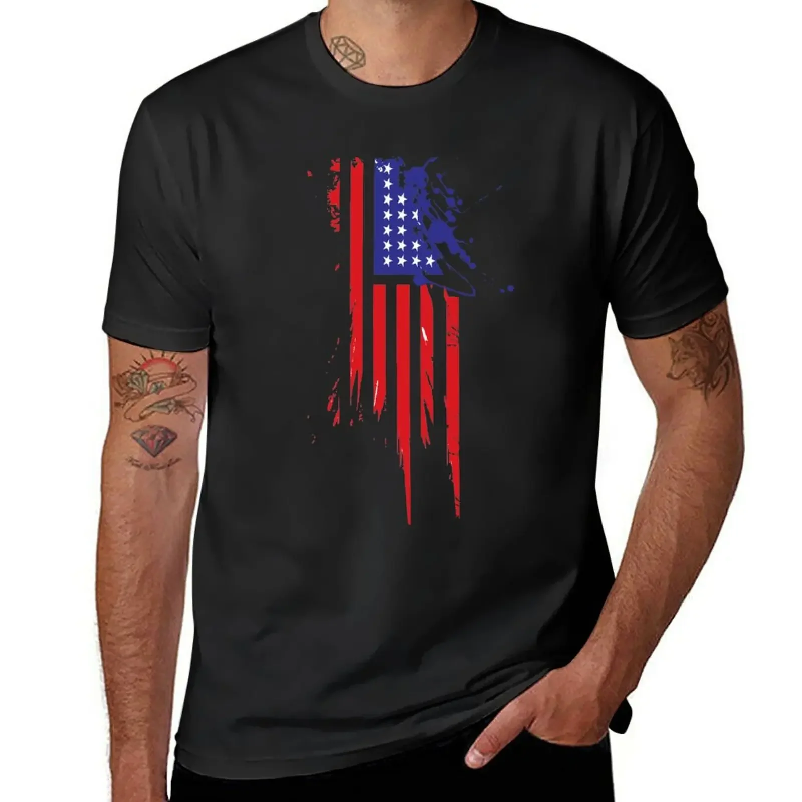 

Usa Flag flag of the united states Vintage Gift T-Shirt Blouse summer tops workout shirts for men