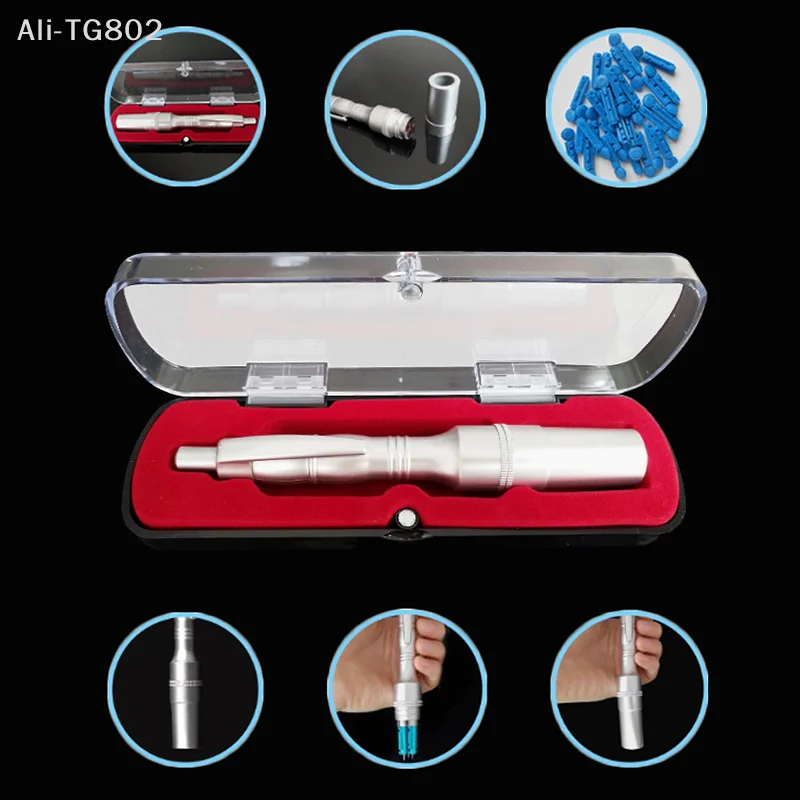 Silver Three-Needle Blood Transfer Pen, Cupping Acupuncture Massage Device for Blood Test, Blood Collection Device, Adjustable