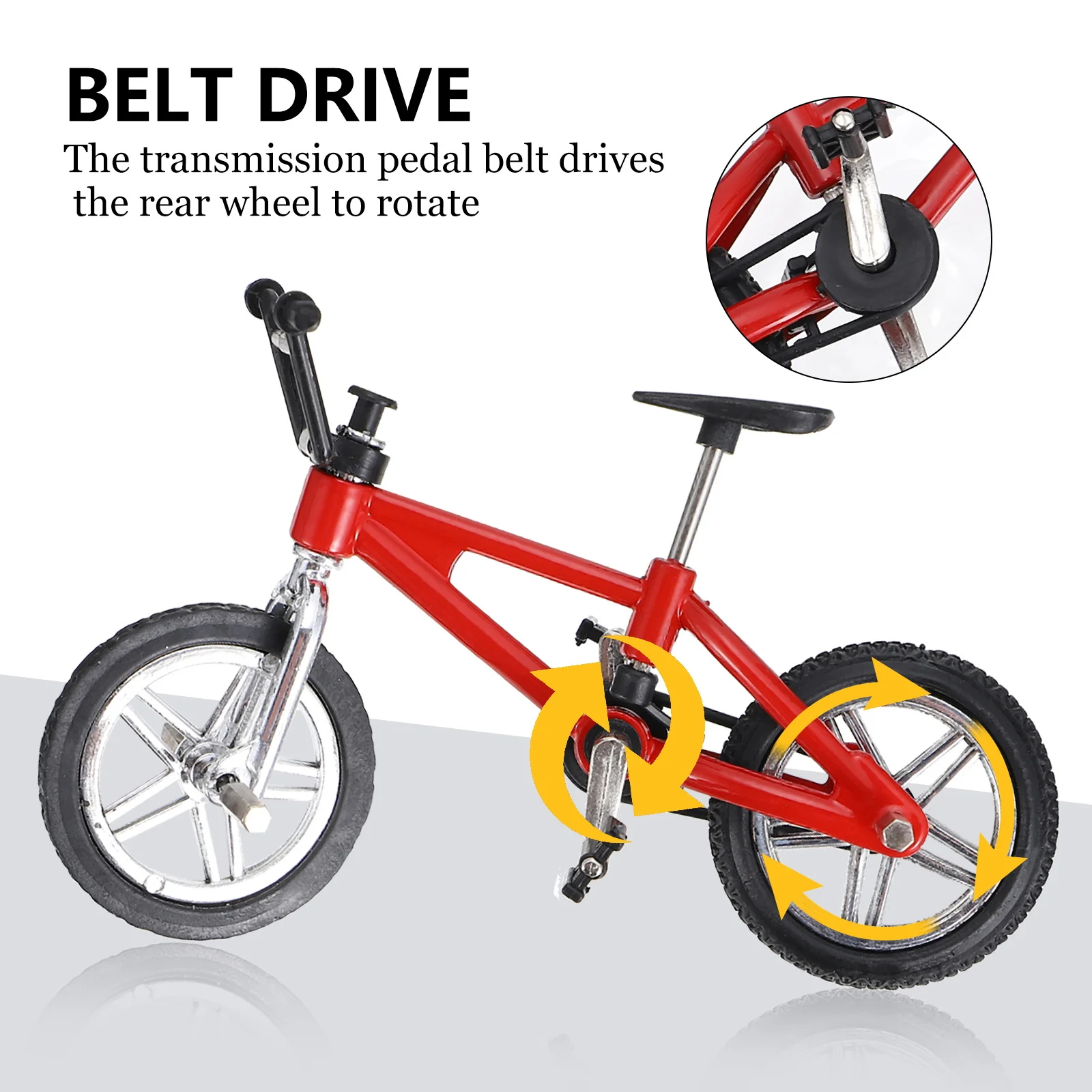 

1 Set Mini Finger Bike Alloy Diecast Wear-Resistant Desktop For Kids Simulation Moving Wheels Pedals Hand-Bar Fine Workmanship